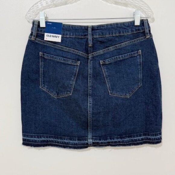 Old Navy High Rise Secret Smooth Pockets Blue Denim Skirt Women's Size 8 - Picture 3 of 5